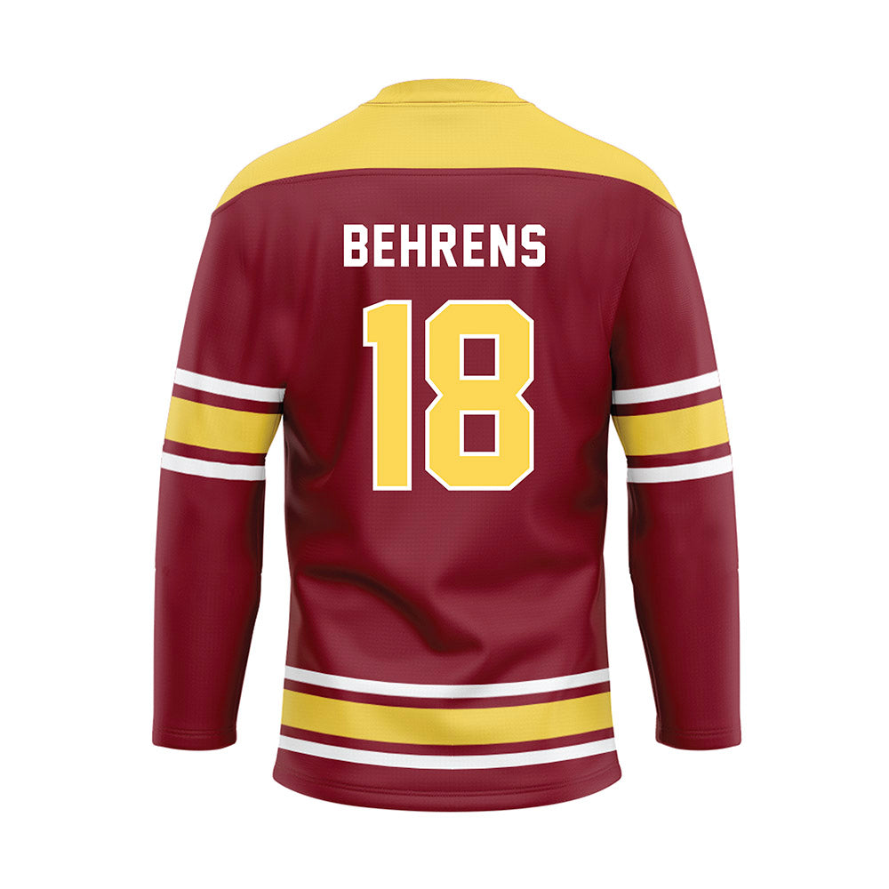 NSU - NCAA Baseball : Lance Behrens - Maroon Hockey Jersey-1