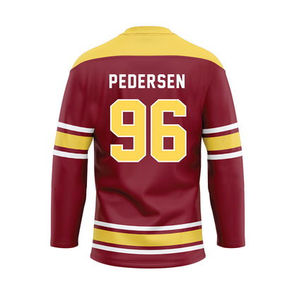 NSU - NCAA Football : Brock Pedersen - Maroon Hockey Jersey-1