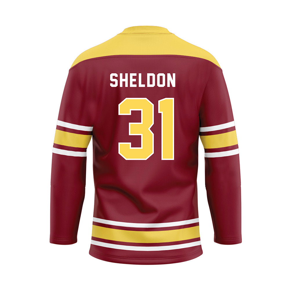  - NCAA Women's Track & Field : Morgan Sheldon - Maroon Hockey Jersey-1
