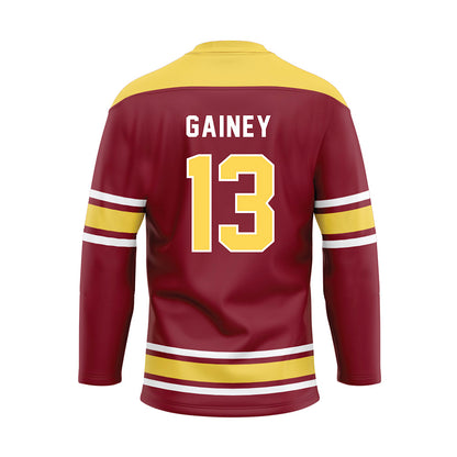 NSU - NCAA Football : Cj Gainey - Maroon Hockey Jersey-1