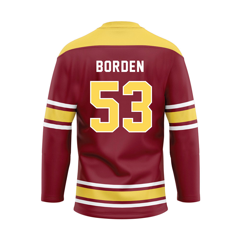 NSU - NCAA Football : Graham Borden - Maroon Hockey Jersey-1