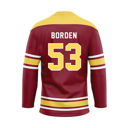 NSU - NCAA Football : Graham Borden - Maroon Hockey Jersey-1