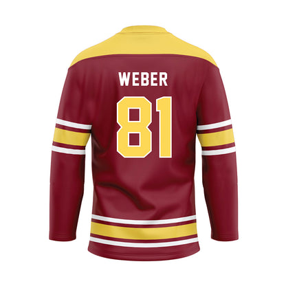 NSU - NCAA Football : Kadyn Weber - Maroon Hockey Jersey-1