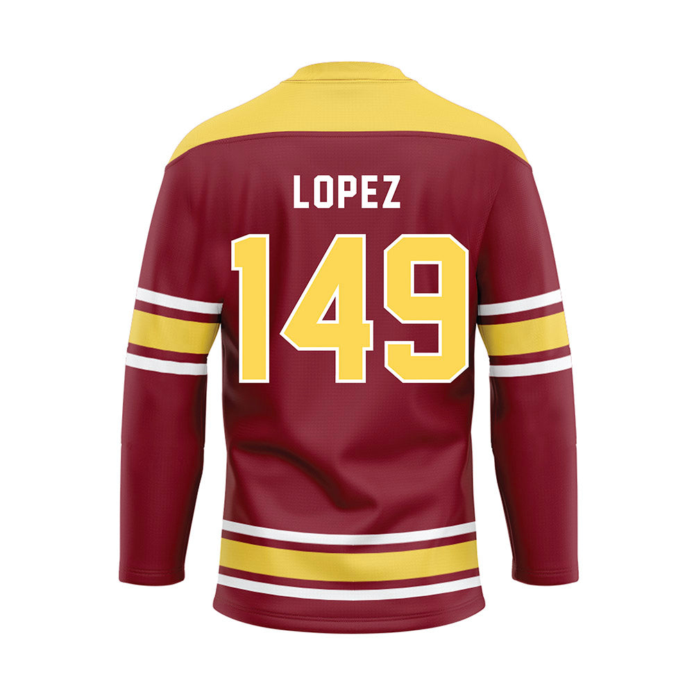 NSU - NCAA Wrestling : Rudy Lopez - Maroon Hockey Jersey-1