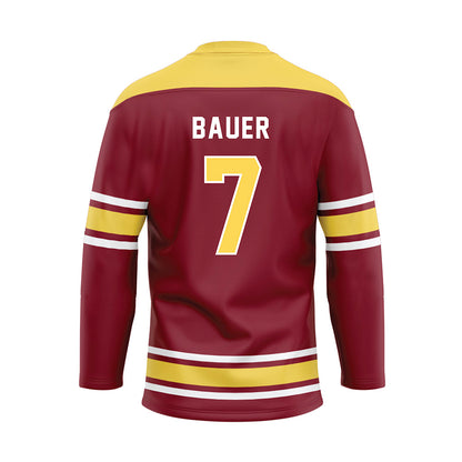 NSU - NCAA Football : Brady Bauer - Maroon Hockey Jersey-1