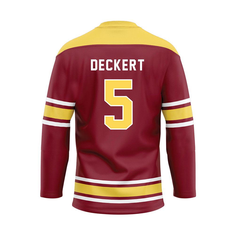 NSU - NCAA Women's Basketball : Kennedi Deckert - Maroon Hockey Jersey-1