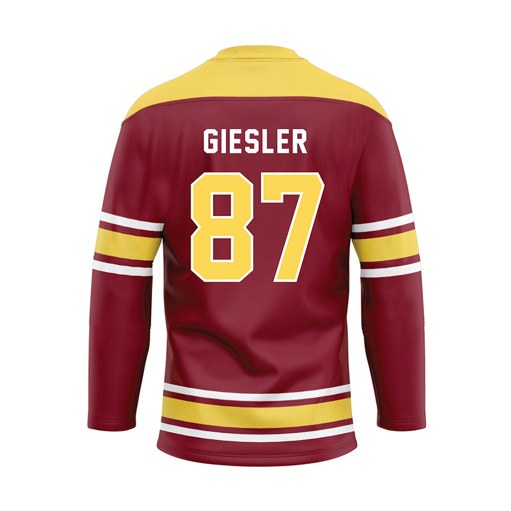 NSU - NCAA Football : Gavin Giesler - Maroon Hockey Jersey-1