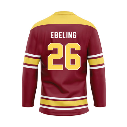 NSU - NCAA Baseball : Braden Ebeling - Maroon Hockey Jersey-1