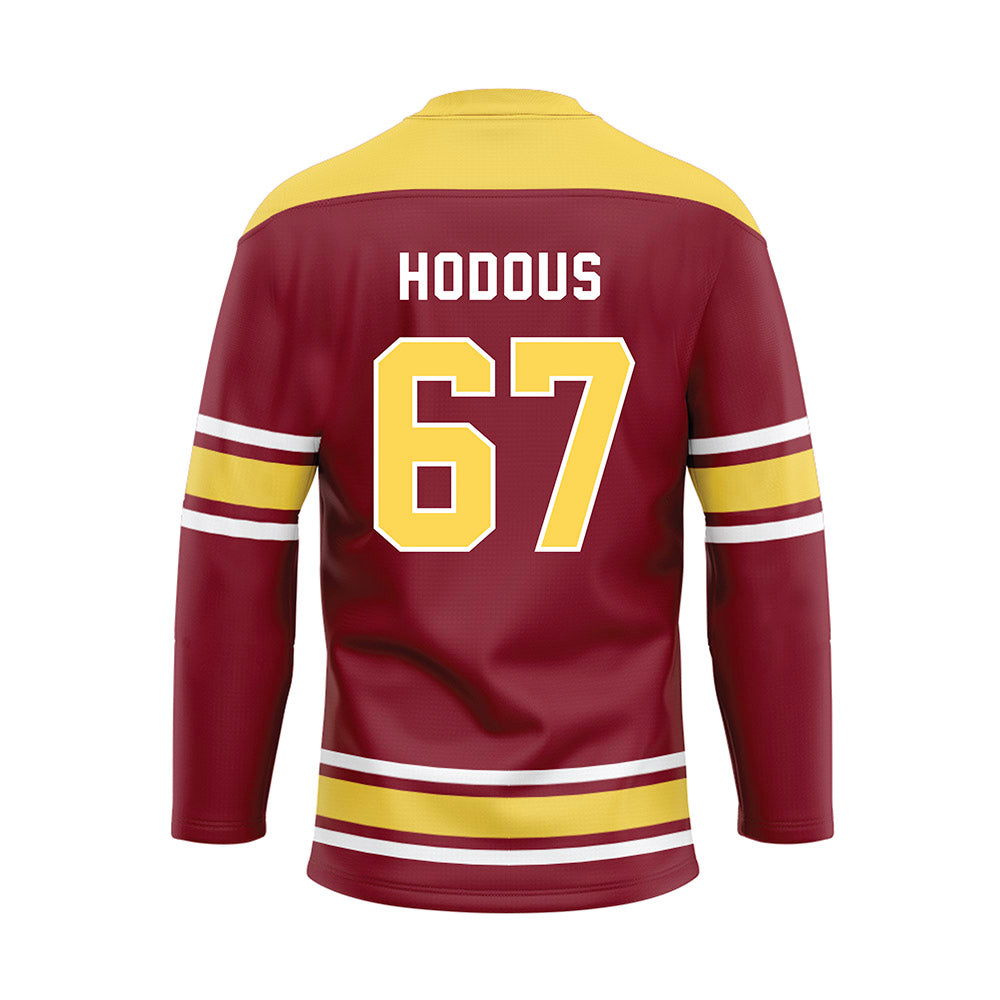 NSU - NCAA Football : Hudson Hodous - Maroon Hockey Jersey-1
