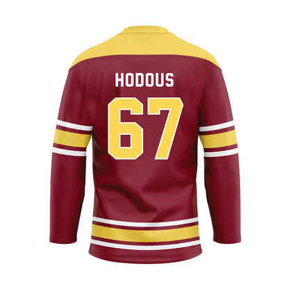 NSU - NCAA Football : Hudson Hodous - Maroon Hockey Jersey-1