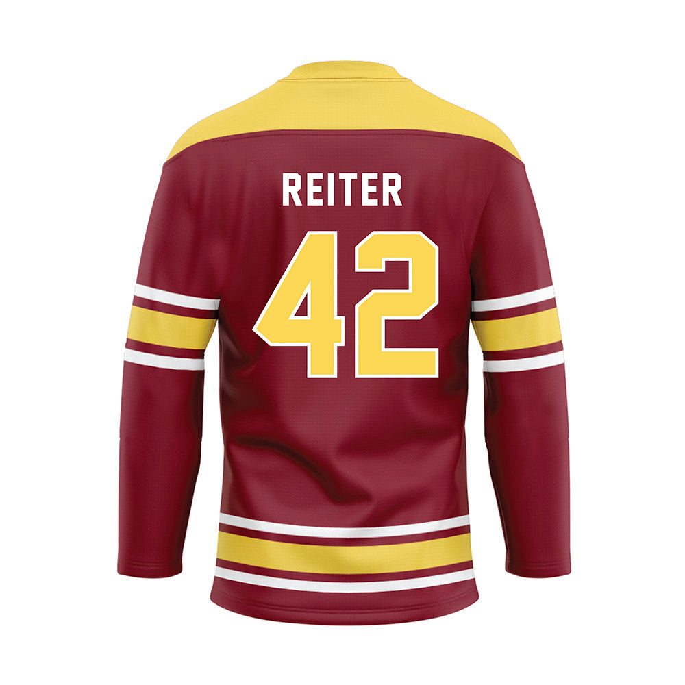 NSU - NCAA Baseball : Austin Reiter - Maroon Hockey Jersey-1