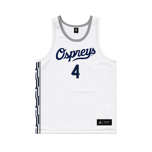 UNF - NCAA Men's Basketball : Devin Hines - White Basketball Jersey-0