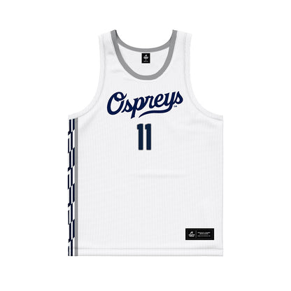 UNF - NCAA Men's Basketball : Kamrin Oriol - White Basketball Jersey-0