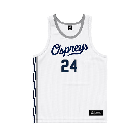 UNF - NCAA Men's Basketball : Nestor Dyachok - White Basketball Jersey-0