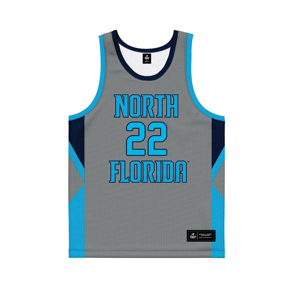 UNF - NCAA Men's Basketball : Trey Cady - Grey Basketball Jersey-0