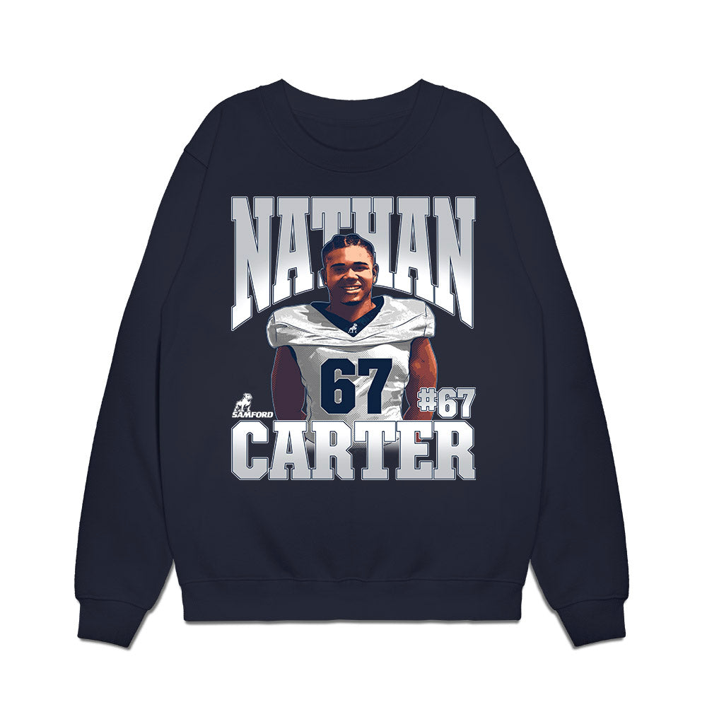 Samford - NCAA Football : Nate Carter - Collage Premium Crewneck Sweatshirt-0