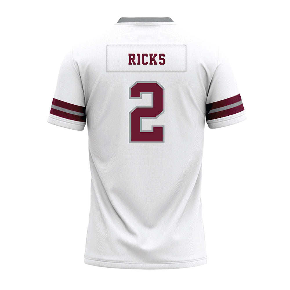 Texas A&M - NCAA Football : Dezz Ricks - White Premium Football Jersey-1