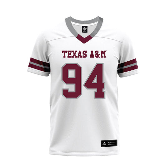 Texas A&M - NCAA Football : Nathan Mabon - White Premium Football Jersey-0