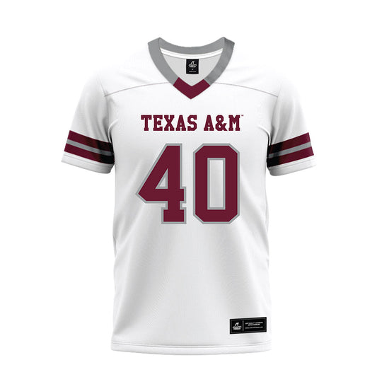 Texas A&M - NCAA Football : Gray Evans - White Premium Football Jersey-0