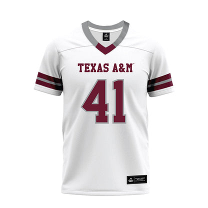 Texas A&M - NCAA Football : Liam Padron - White Premium Football Jersey-0