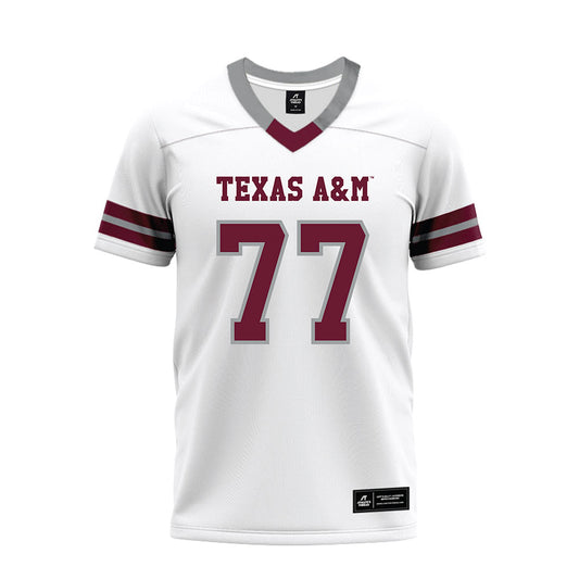 Texas A&M - NCAA Football : Tyler Thomas - White Premium Football Jersey-0