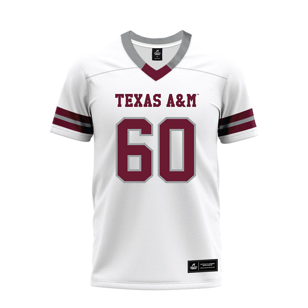 Texas A&M - NCAA Football : Trey Zuhn III - White Premium Football Jersey-0