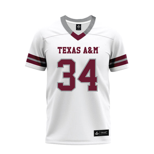 Texas A&M - NCAA Football : Kyle Garvis - White Premium Football Jersey-0