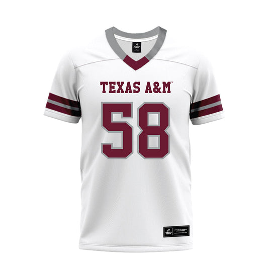 Texas A&M - NCAA Football : William Huntsinger - White Premium Football Jersey-0