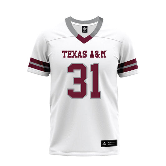 Texas A&M - NCAA Football : Kelvion Riggins - White Premium Football Jersey-0