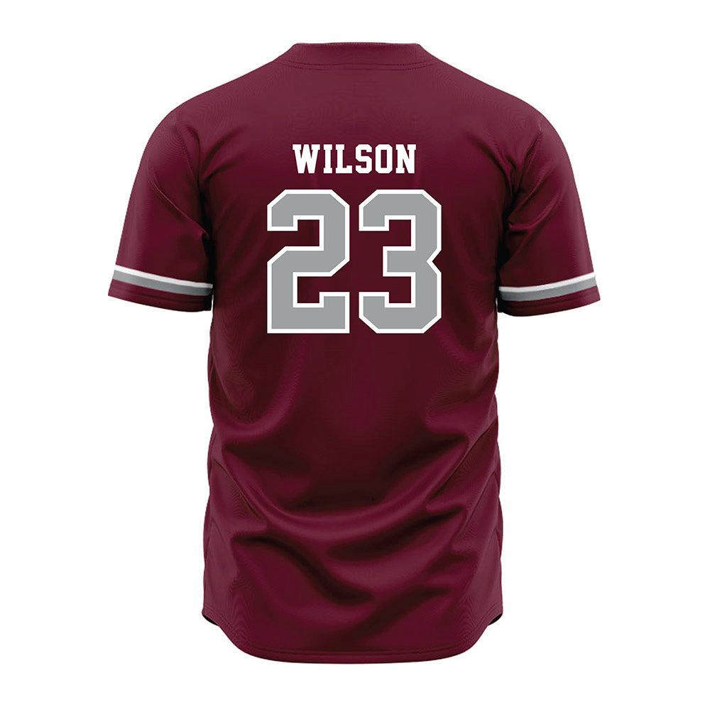 Texas A&M - NCAA Baseball : Jorian Wilson - Maroon Jersey-1