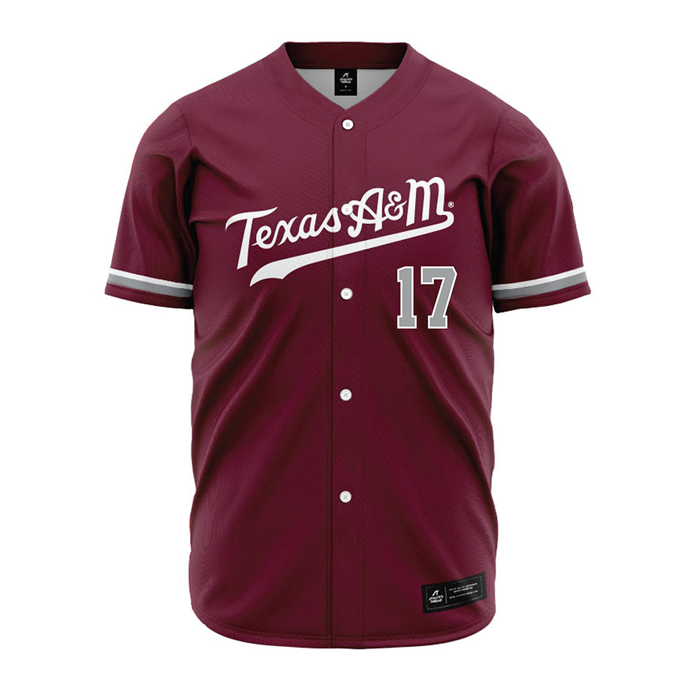 Texas A&M - NCAA Baseball : Zane Becker - Maroon Jersey-0