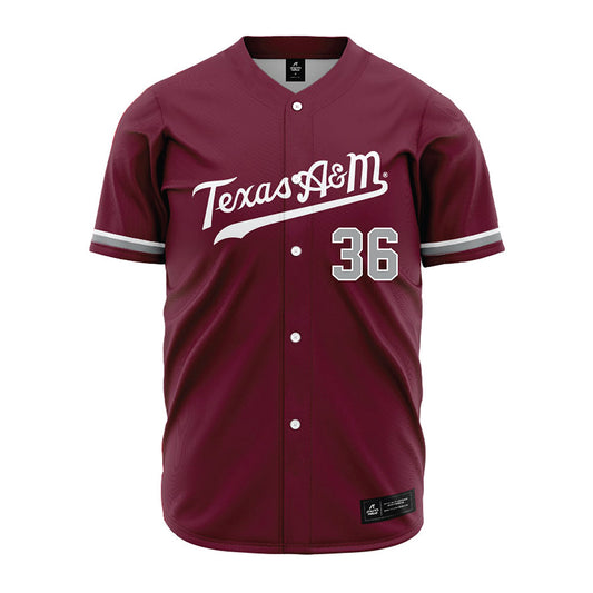 Texas A&M - NCAA Baseball : Cole Hubert - Maroon Jersey-0