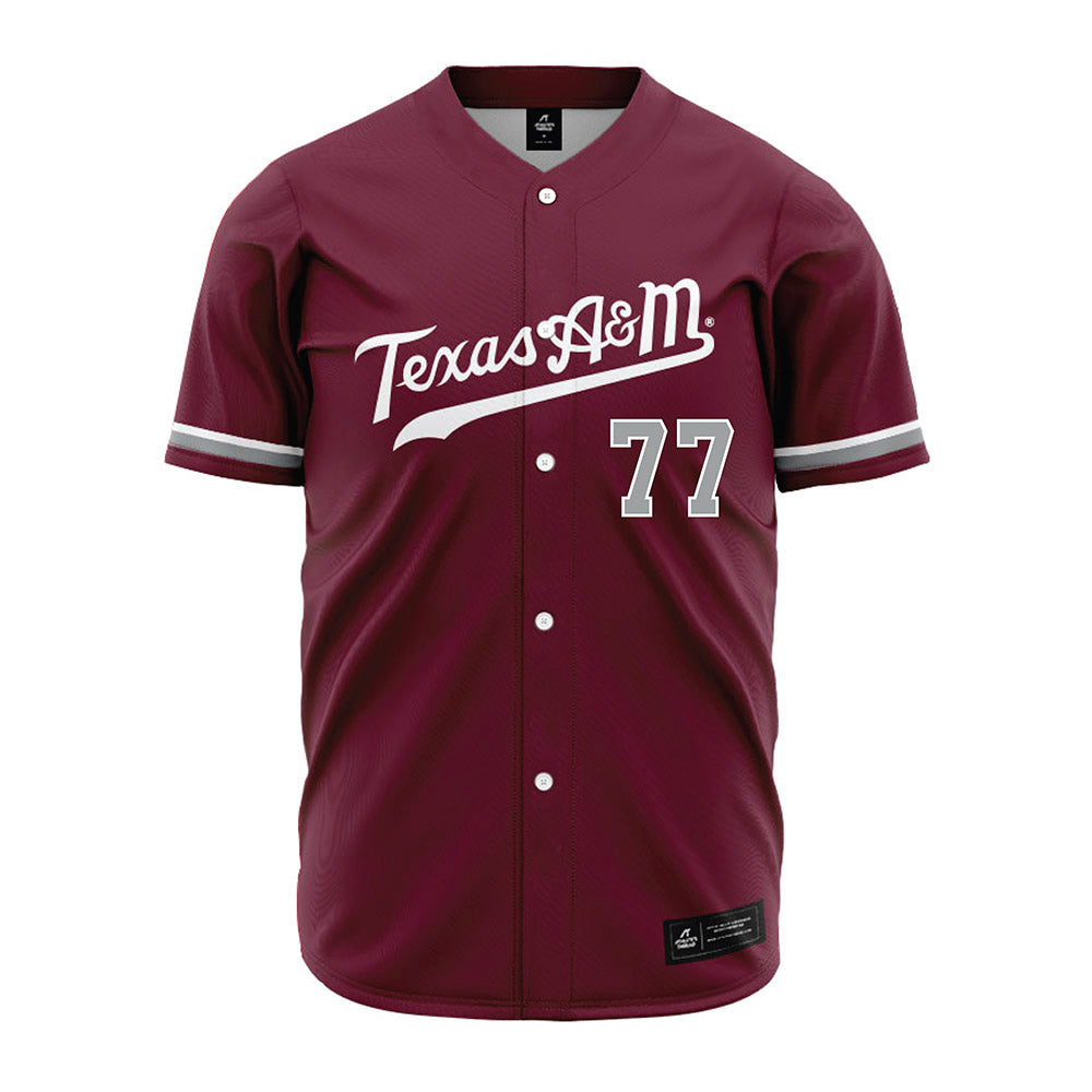 Texas A&M - NCAA Baseball : Michael Bollinger Jr - Maroon Jersey-0