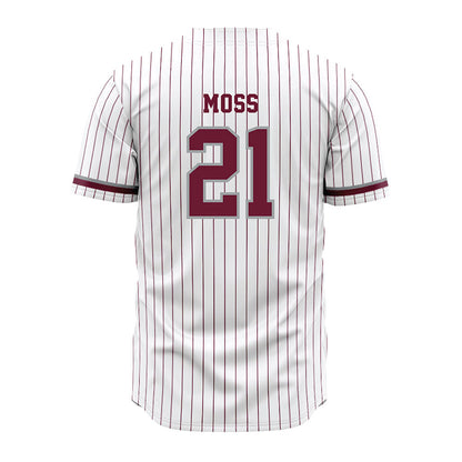 Texas A&M - NCAA Baseball : Weston Moss - White Jersey-1