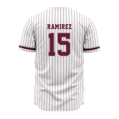 Texas A&M - NCAA Baseball : David Ramirez - White Jersey-1