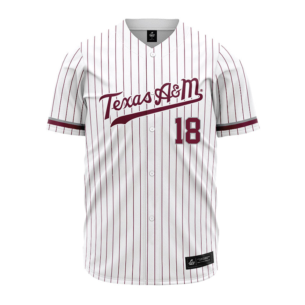 Texas A&M - NCAA Baseball : Wesley Jordan - White Jersey-0