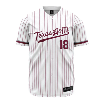 Texas A&M - NCAA Baseball : Wesley Jordan - White Jersey-0