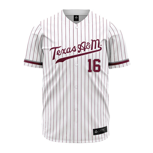 Texas A&M - NCAA Baseball : Bear Harrison - White Jersey-0