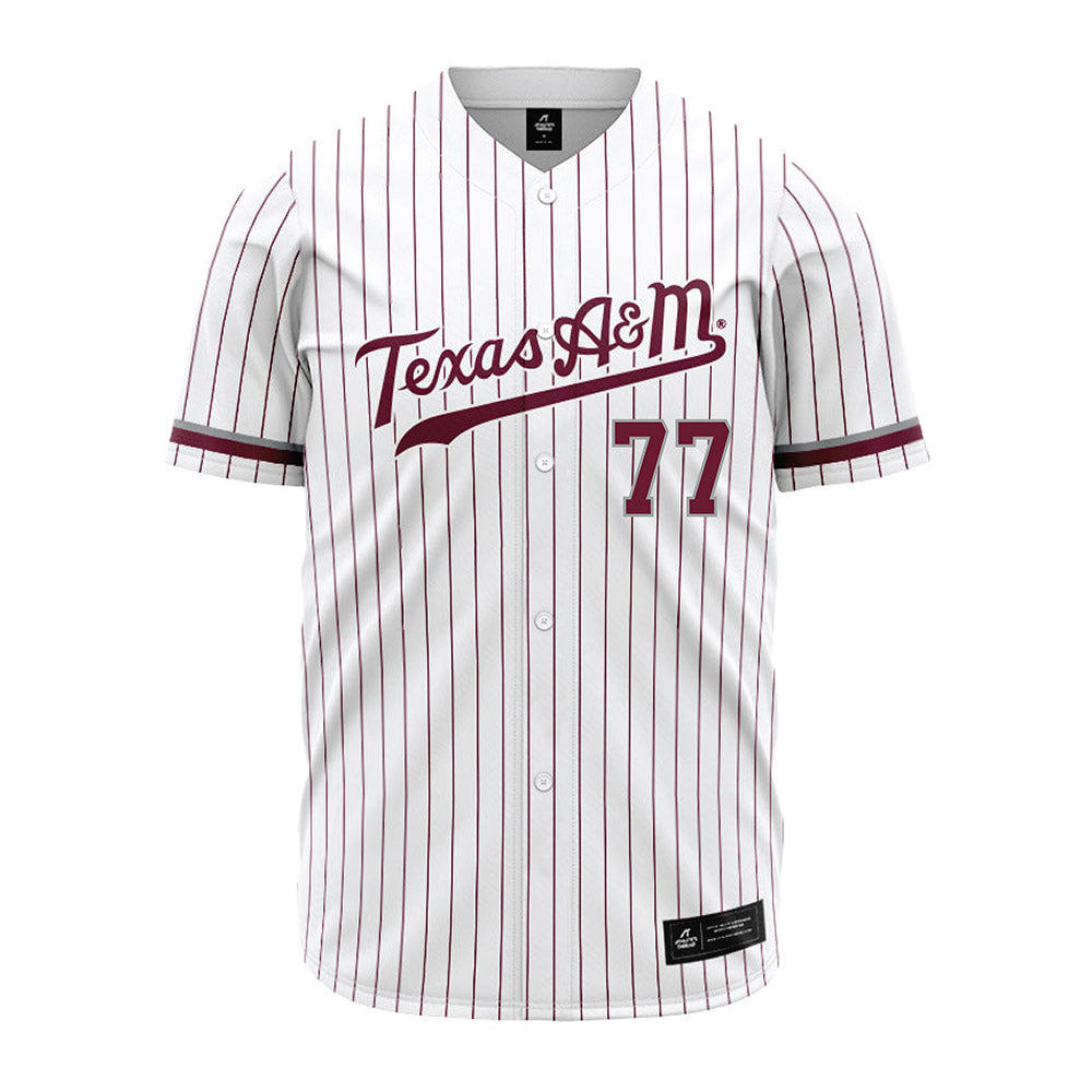 Texas A&M - NCAA Baseball : Michael Bollinger Jr - White Jersey-0