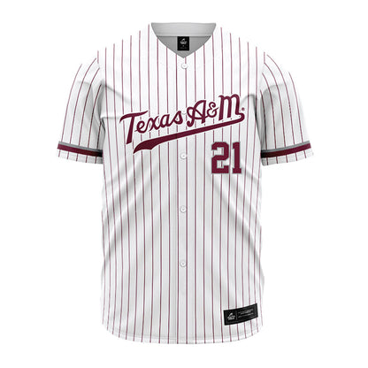 Texas A&M - NCAA Baseball : Weston Moss - White Jersey-0