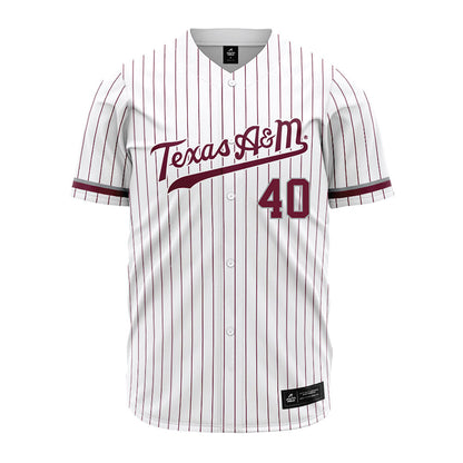 Texas A&M - NCAA Baseball : Cooper Powell - White Jersey-0