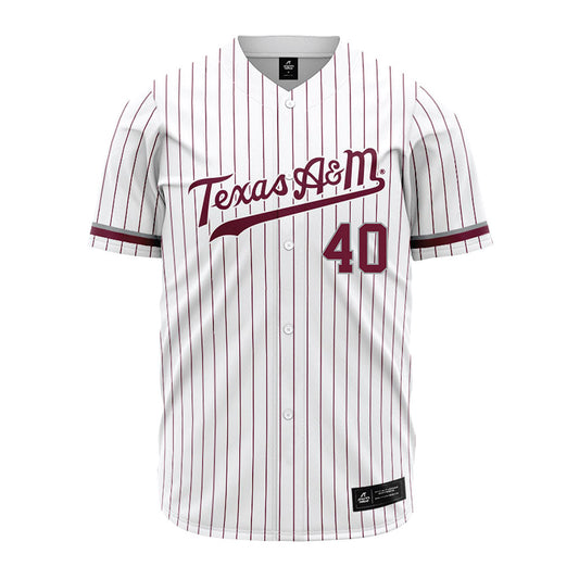 Texas A&M - NCAA Baseball : Cooper Powell - White Jersey-0