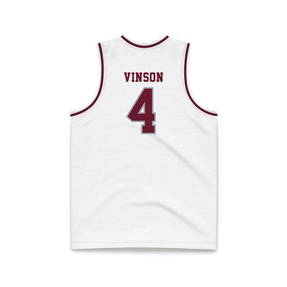Texas A&M - NCAA Men's Basketball : Jamie Vinson - White Basketball Jersey-1