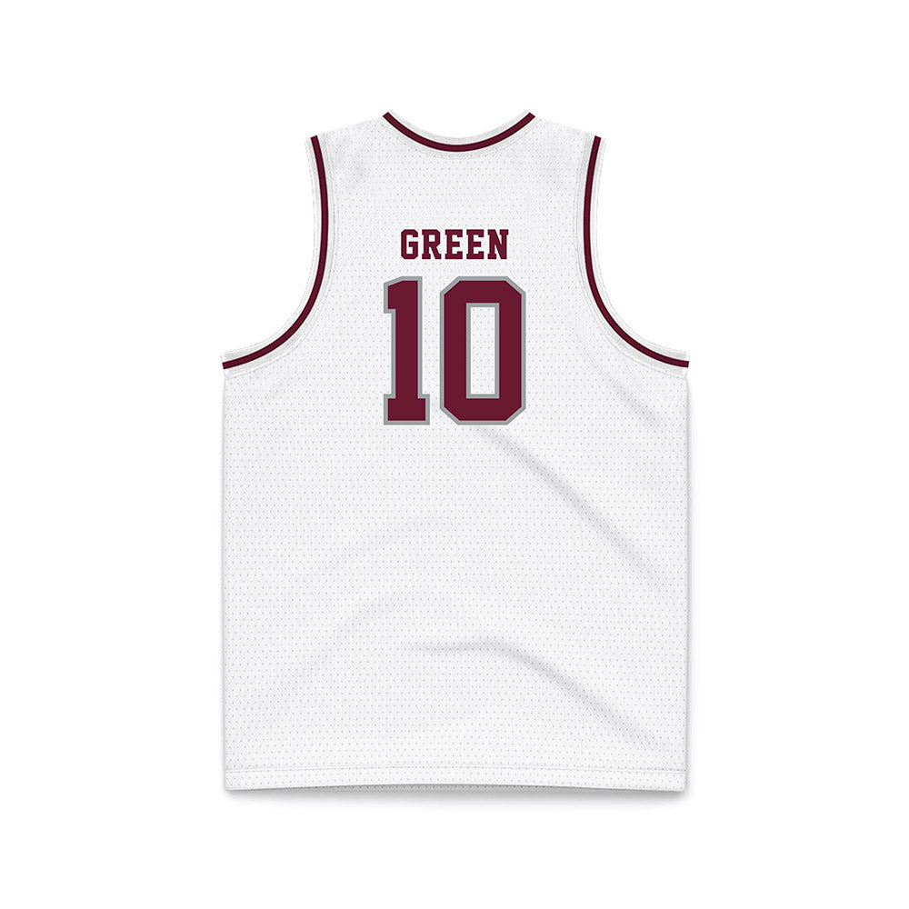 Texas A&M - NCAA Men's Basketball : Jeremiah Green - White Basketball Jersey-1