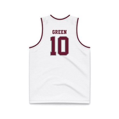 Texas A&M - NCAA Men's Basketball : Jeremiah Green - White Basketball Jersey-1