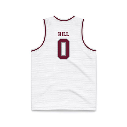 Texas A&M - NCAA Men's Basketball : Marcus Hill - White Basketball Jersey-1
