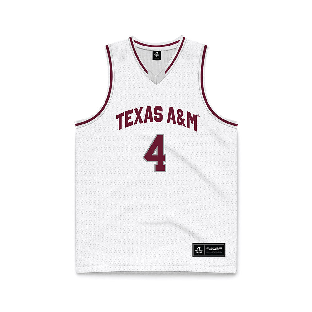 Texas A&M - NCAA Men's Basketball : Jamie Vinson - White Basketball Jersey-0