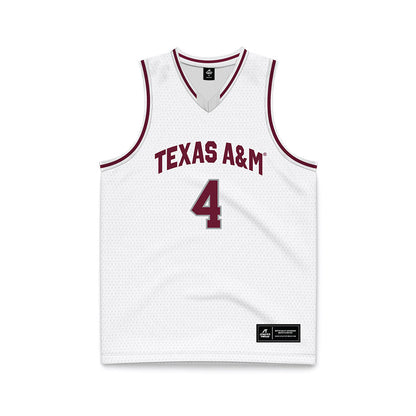 Texas A&M - NCAA Men's Basketball : Jamie Vinson - White Basketball Jersey-0