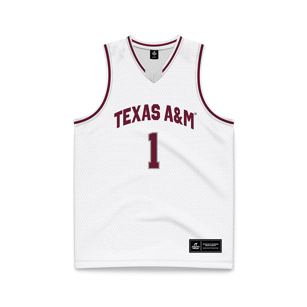 Texas A&M - NCAA Men's Basketball : Josh Holloway - White Basketball Jersey-0