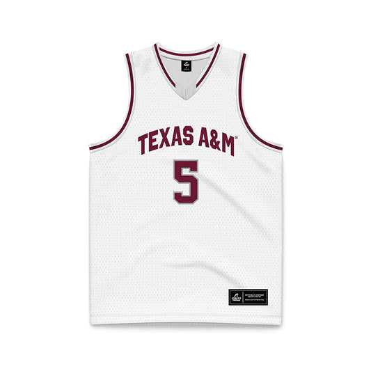 Texas A&M - NCAA Men's Basketball : Jacari Lane - White Basketball Jersey-0